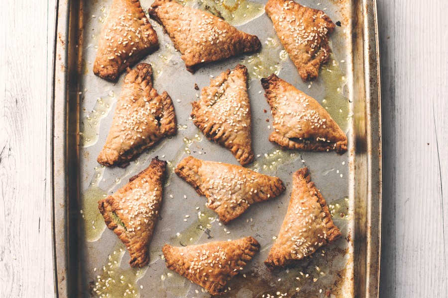 Vegan Spinach and Ricotta Puff Pastry Triangles