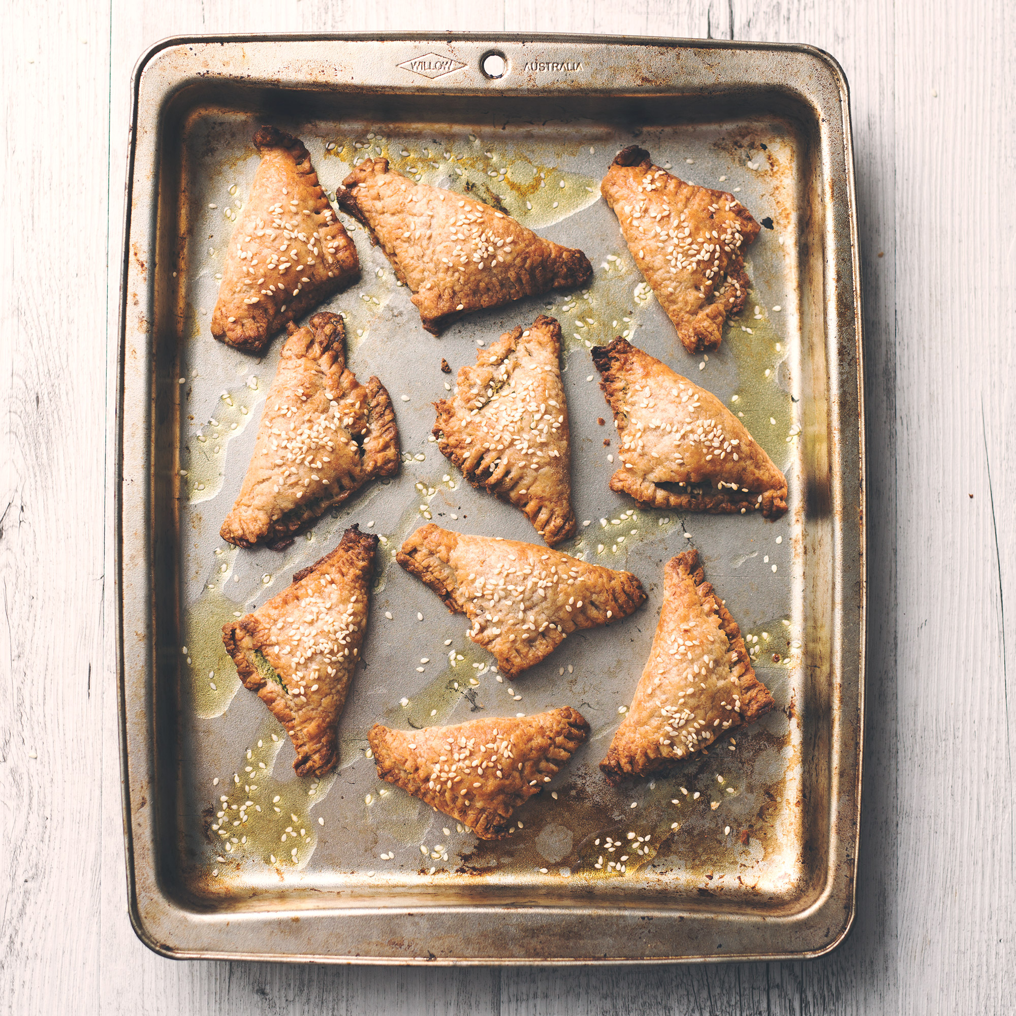 Vegan Spinach and Ricotta Puff Pastry Triangles