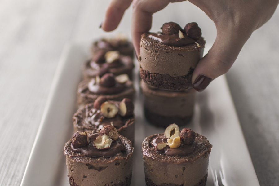 Raw Vegan Chocolate Hazelnut Mousse Cakes