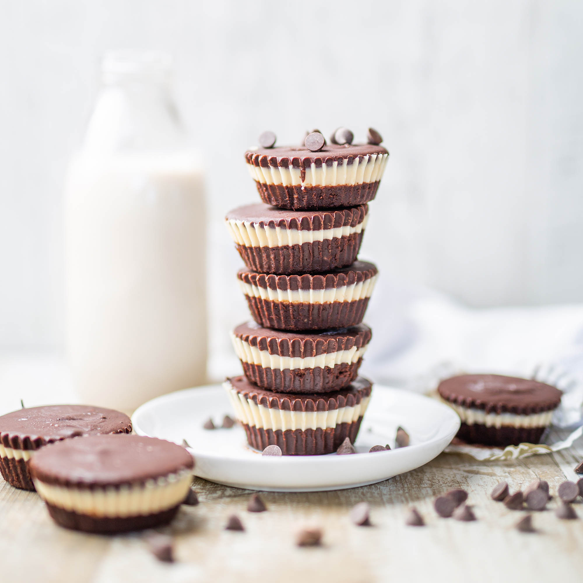Sunflower Butter Chocolate Cups with Vegan White Chocolate Centre