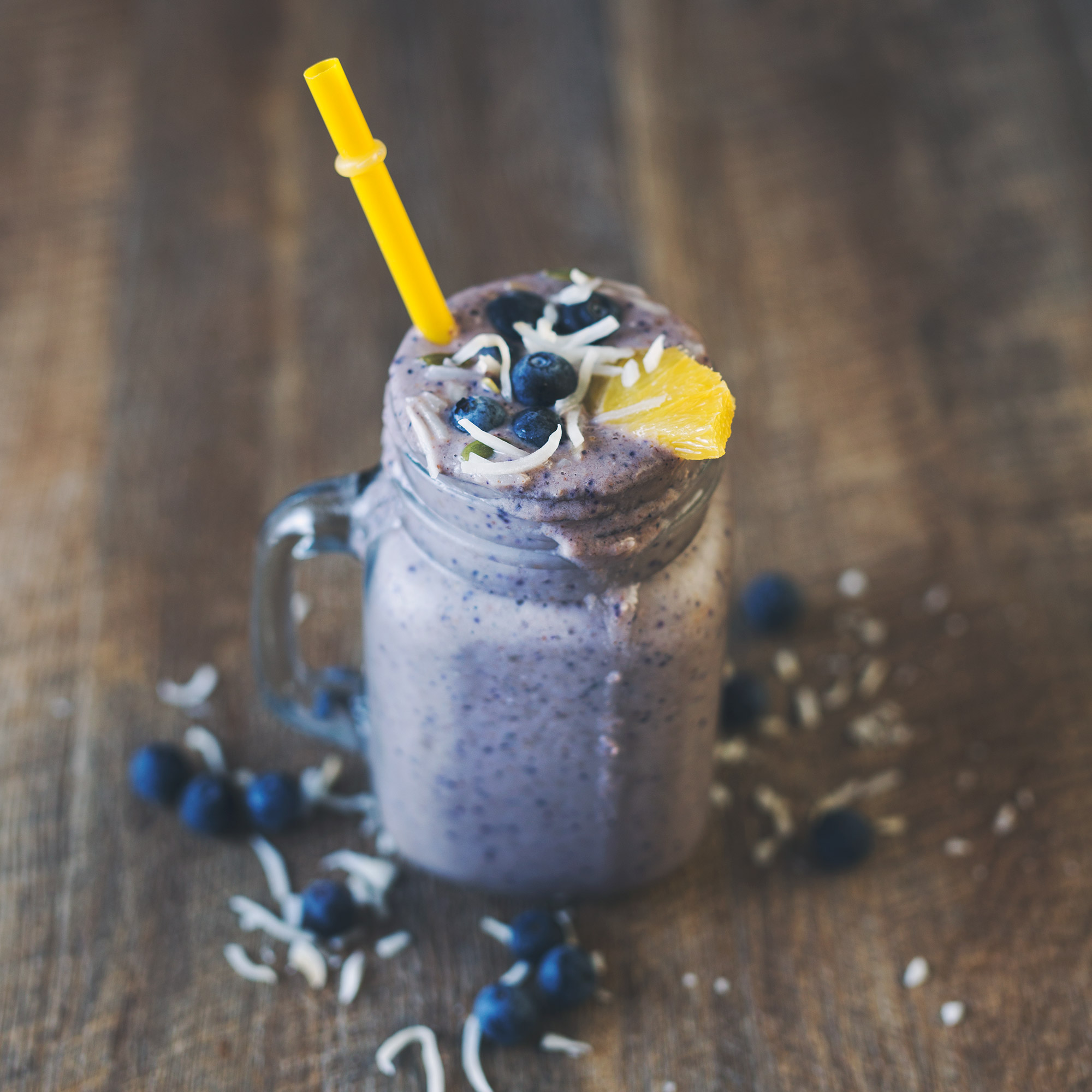 Blueberry and Banana Dairy Free Smoothie (2 ways)