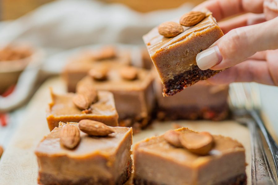 Vegan Toffee Almond Slice – No Dates