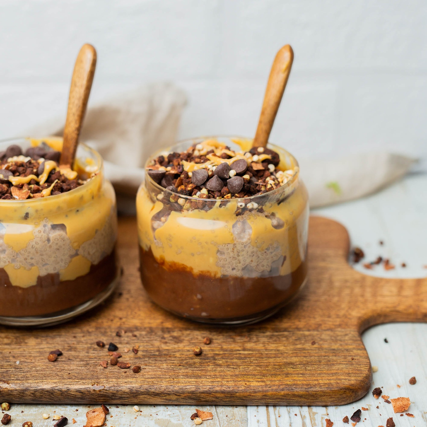 Chocolate Peanut Butter Mousse and Chia Pudding Parfait – Vegan
