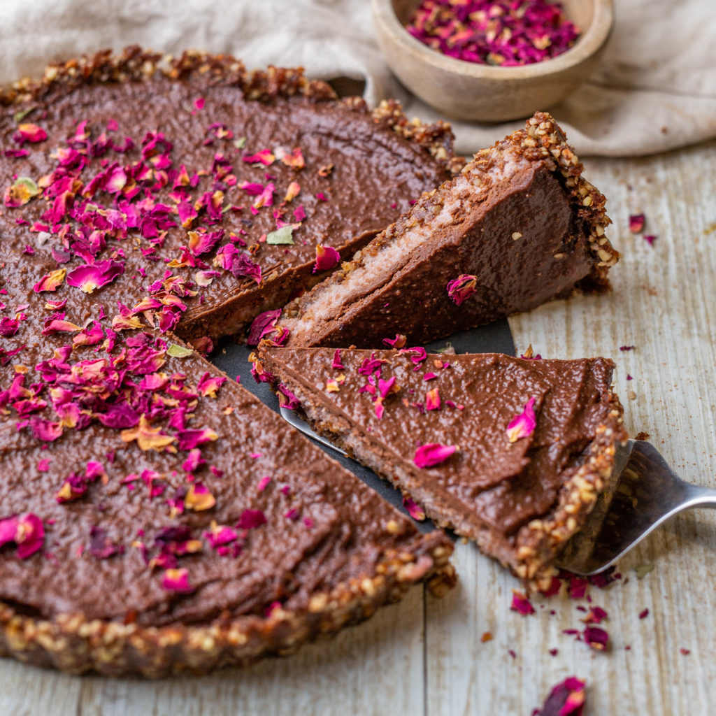 Raw Vegan Chocolate Rose Tart Hazel Cacao