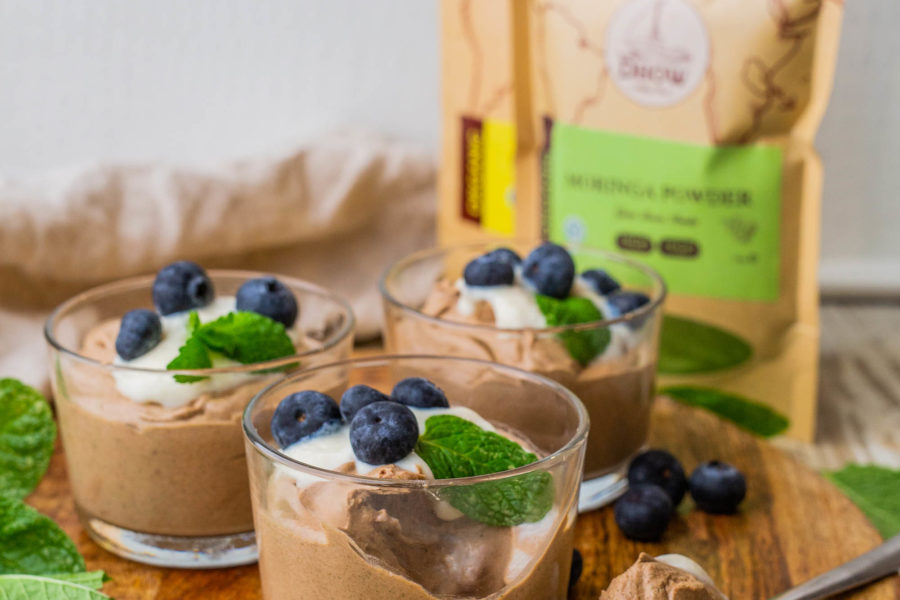 Vegan Moringa Peppermint Chocolate Mousse and Benefits of Moringa for Women